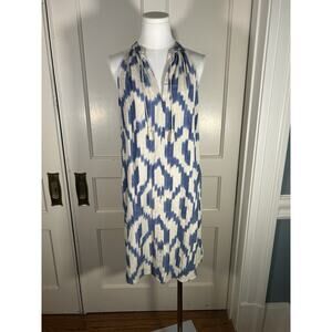 Lauren Ralph Lauren Ikat Boho Sheath Dress Womens Size 2 Blue Ivory NWT